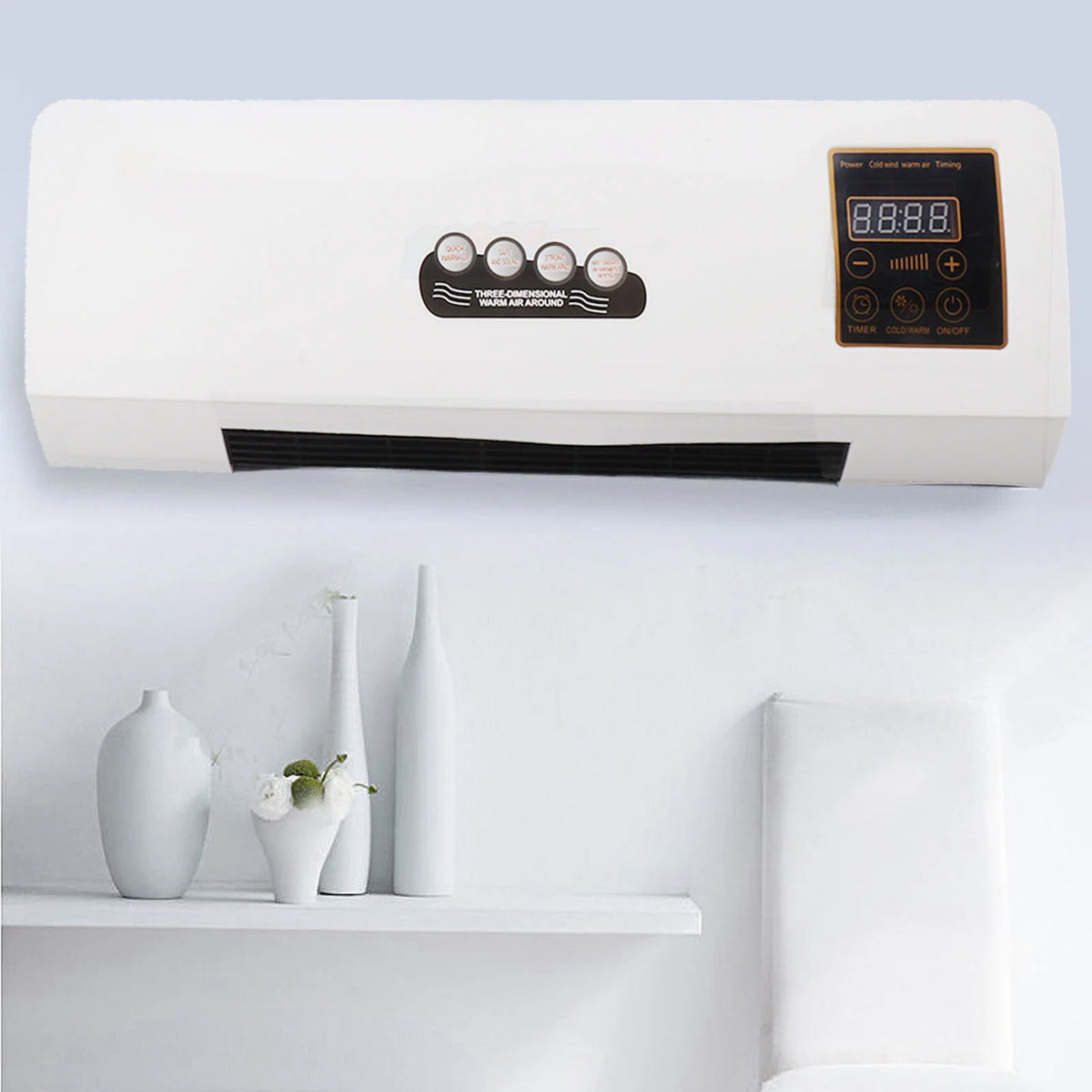 Wall Air Conditioner Cooling & Heating Quiet Remote Control