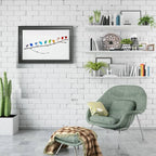 Wall Art Handmade Rainbow Sea Glass On Driftwood