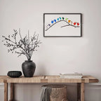 Wall Art Handmade Rainbow Sea Glass On Driftwood