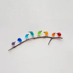 Wall Art Handmade Rainbow Sea Glass On Driftwood