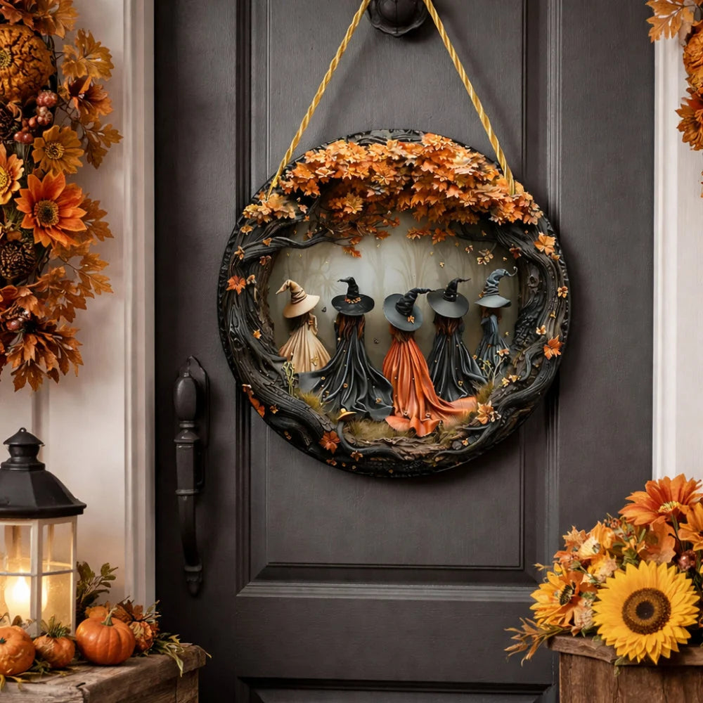 Wall Art Layered Witch 12 Inch Wood Coated Finish