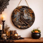 Wall Art Layered Witch 12 Inch Wood Coated Finish