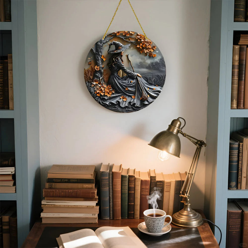 Wall Art Layered Witch 12 Inch Wood Coated Finish