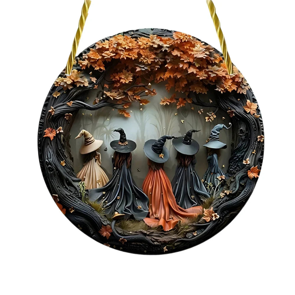 Wall Art Layered Witch 12 Inch Wood Coated Finish