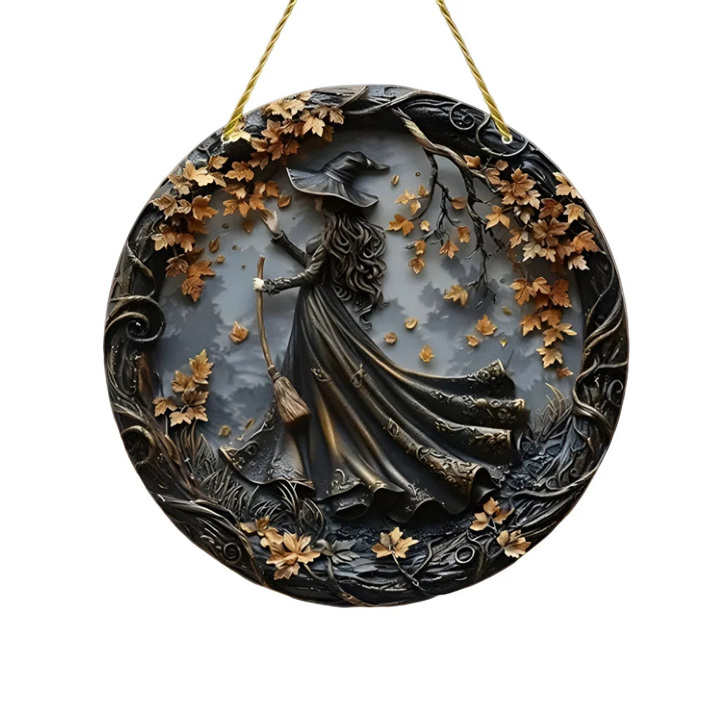 Wall Art Layered Witch 12 Inch Wood Coated Finish