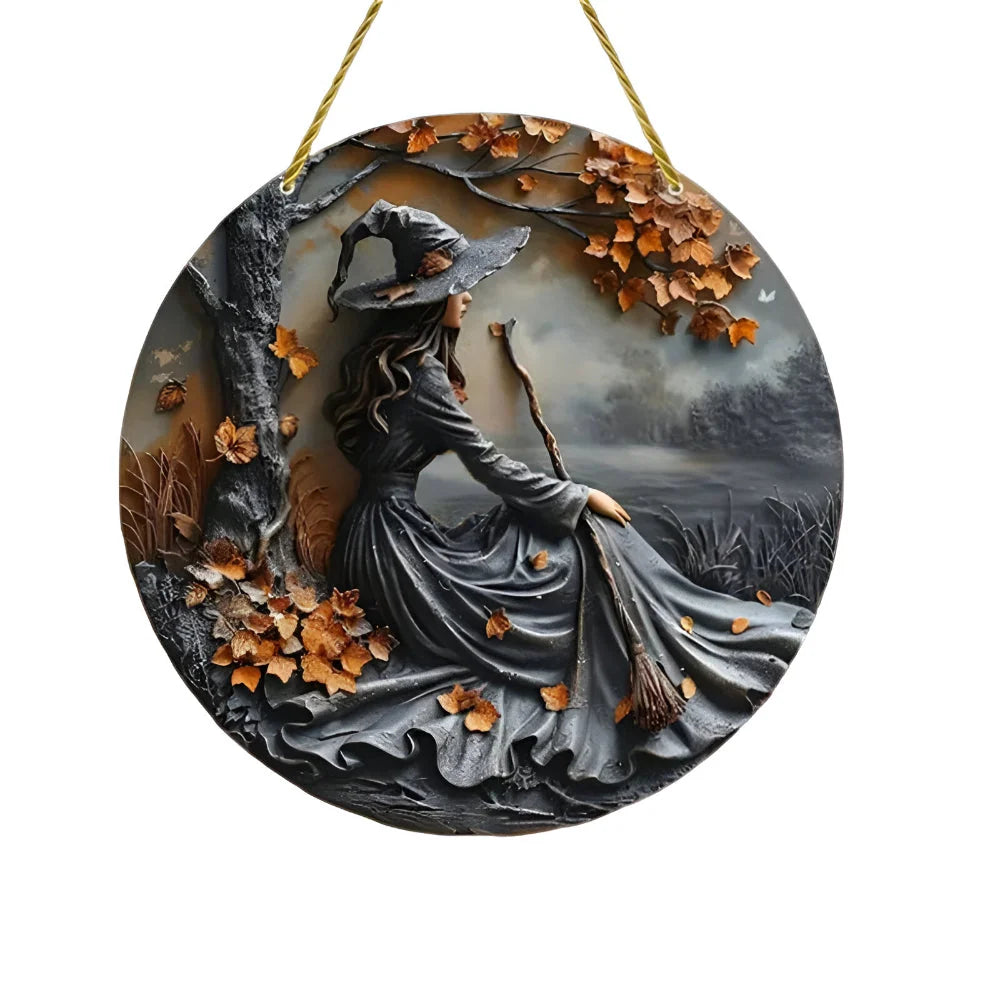 Wall Art Layered Witch 12 Inch Wood Coated Finish