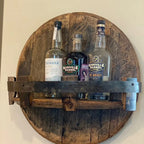 Wall Bottle Rack Vintage Wood Finish 7-Bottle Capacity