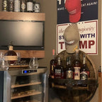 Wall Bottle Rack Vintage Wood Finish 7-Bottle Capacity