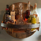 Wall Bottle Rack Vintage Wood Finish 7-Bottle Capacity