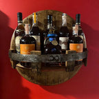 Wall Bottle Rack Vintage Wood Finish 7-Bottle Capacity