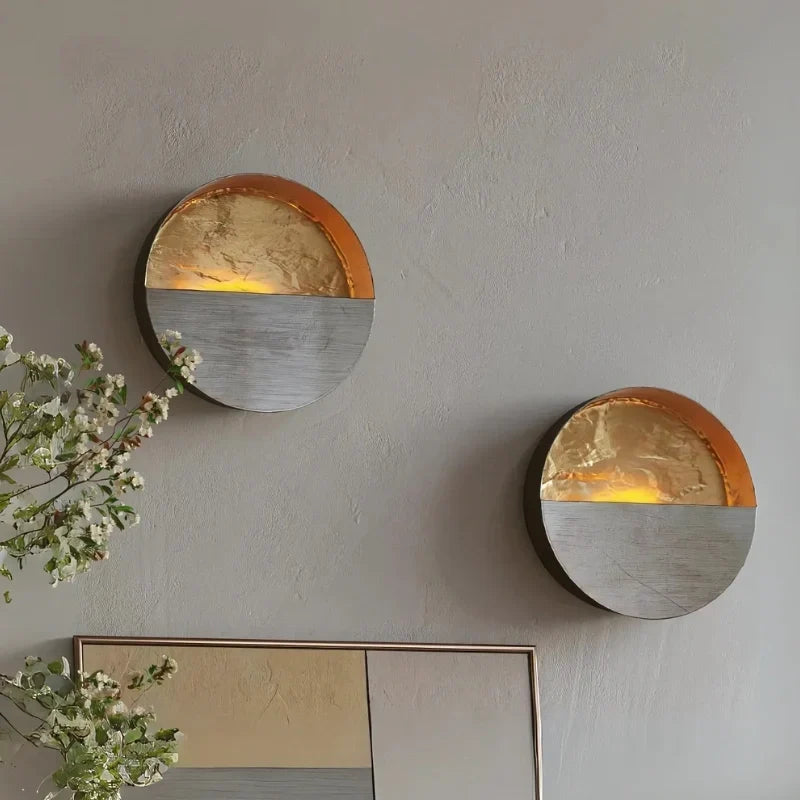 Wall Candle Holder Sculptural Eclipse Golden Interior