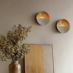 Wall Candle Holder Sculptural Eclipse Golden Interior