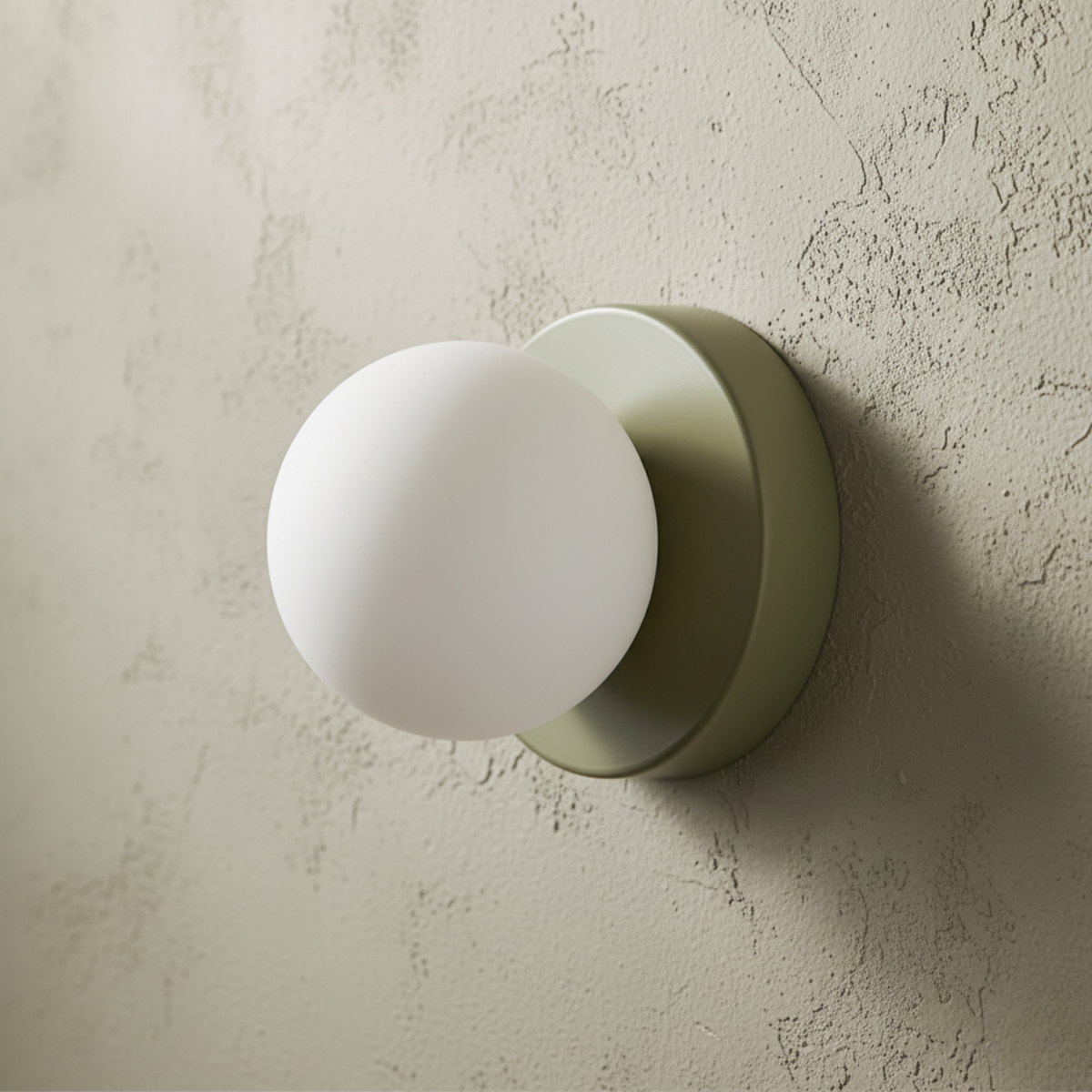 Wall & Ceiling Light Frosted Glass Globe Painted Iron