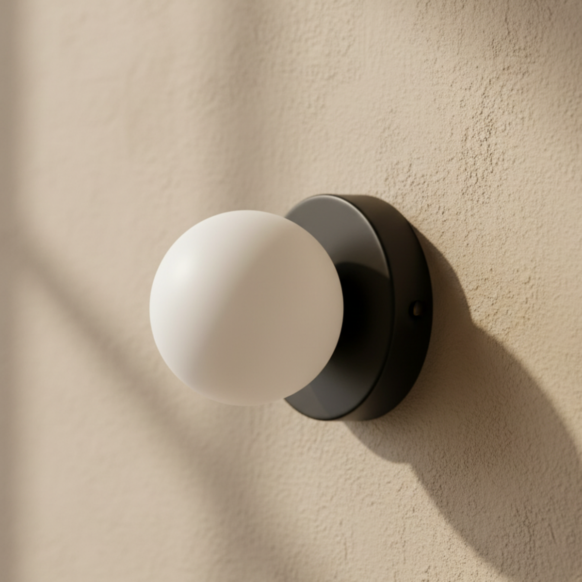 Wall & Ceiling Light Frosted Glass Globe Painted Iron