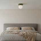 Wall & Ceiling Light Frosted Glass Globe Painted Iron