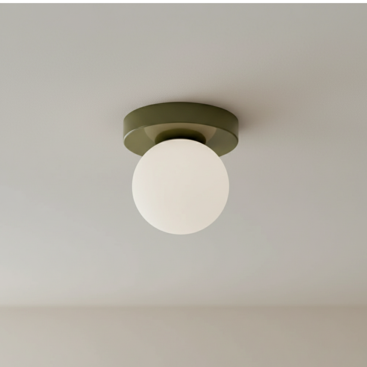 Wall & Ceiling Light Frosted Glass Globe Painted Iron