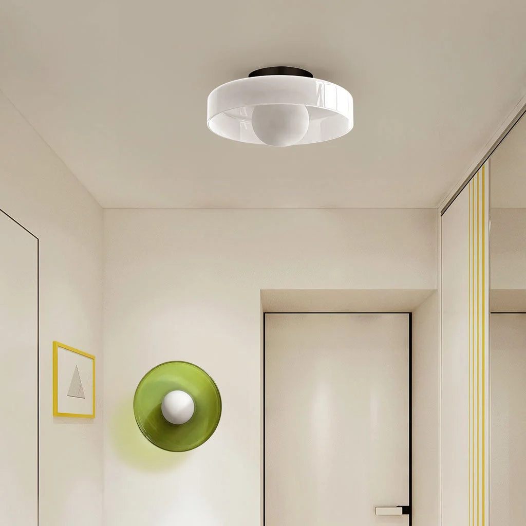 Wall & Ceiling Light Matte Glass Low-Profile