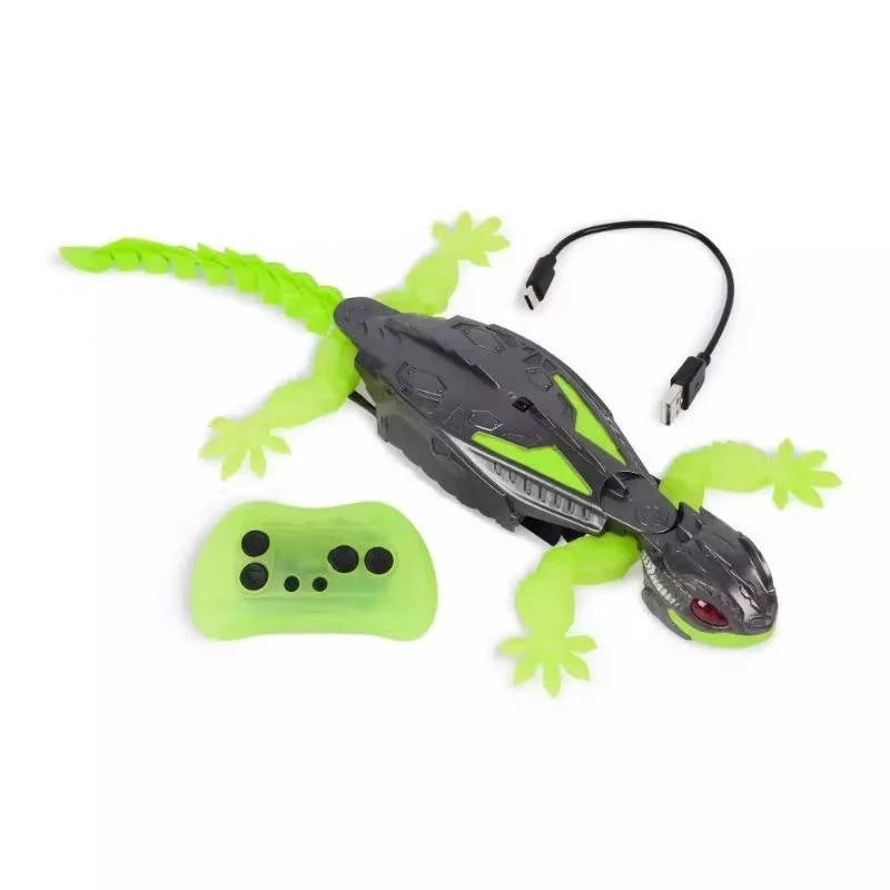 Wall-Climbing Lizard Toy Remote Control USB Rechargeable LED Eyes
