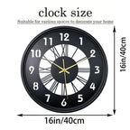 Wall Clock 16 Inch Iron Frame Silent Movement
