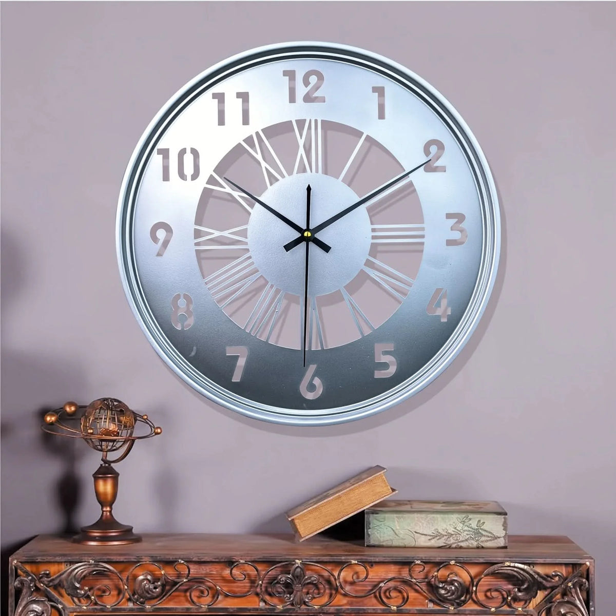 Wall Clock 16 Inch Iron Frame Silent Movement