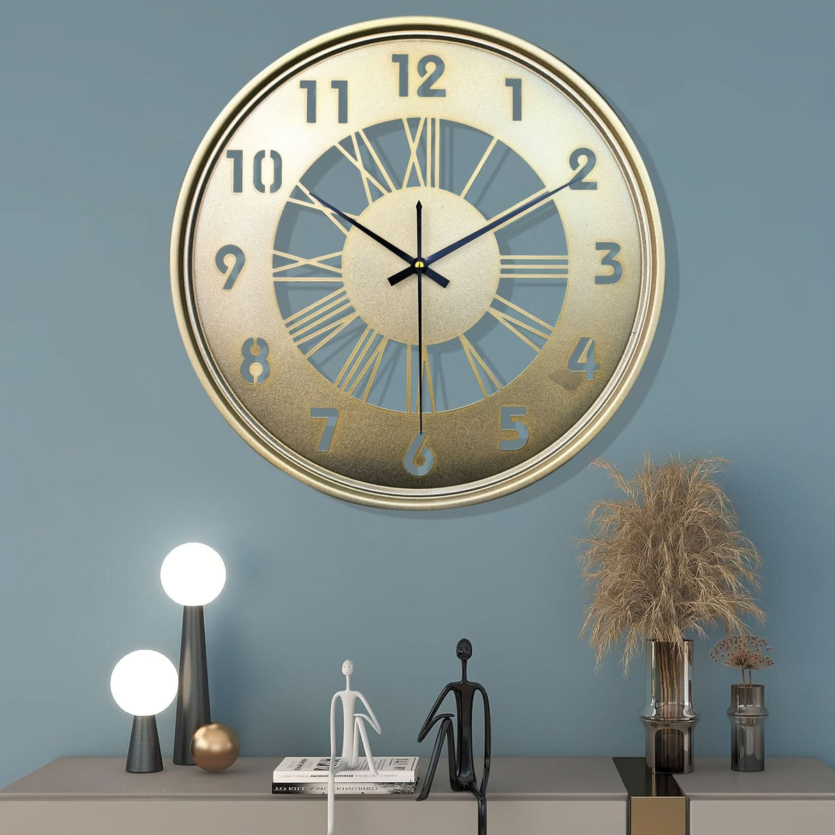 Wall Clock 16 Inch Iron Frame Silent Movement