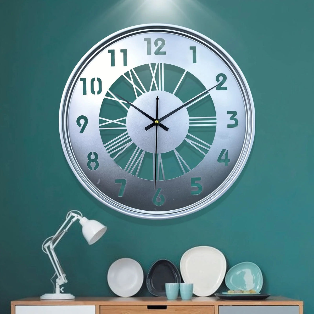 Wall Clock 16 Inch Iron Frame Silent Movement