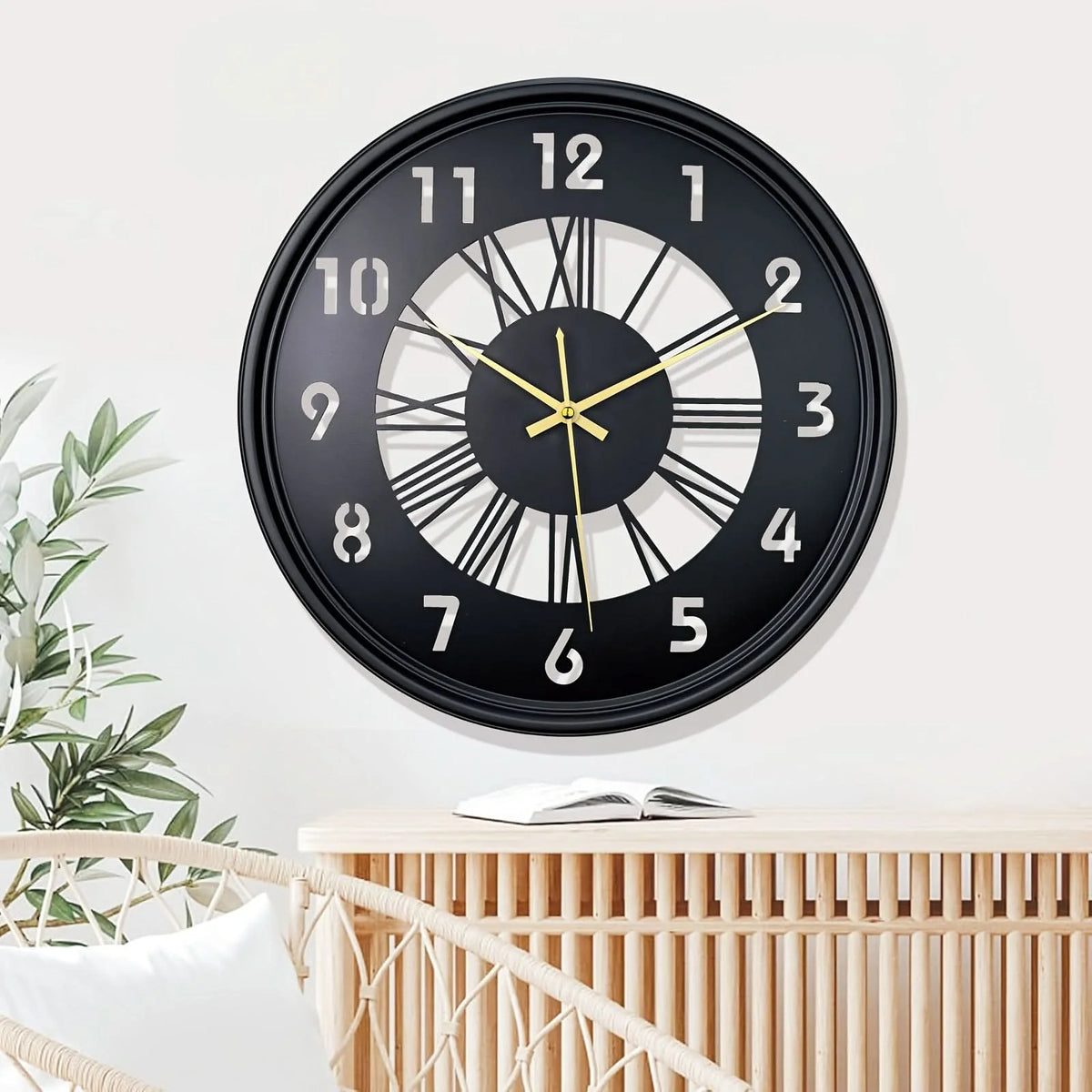 Wall Clock 16 Inch Iron Frame Silent Movement