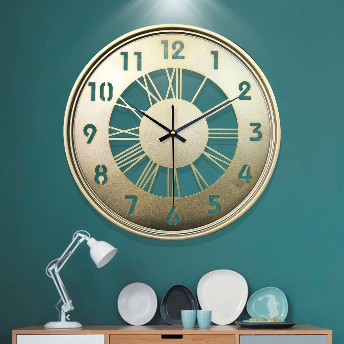 Wall Clock 16 Inch Iron Frame Silent Movement