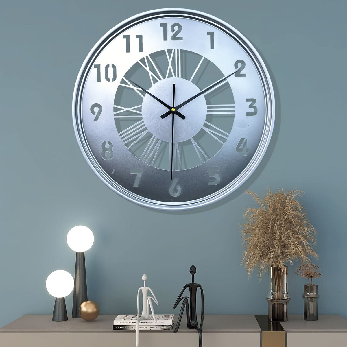 Wall Clock 16 Inch Iron Frame Silent Movement