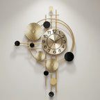 Wall Clock 30.7 Inch Silent Open Metal Gold Finish