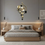 Wall Clock 30.7 Inch Silent Open Metal Gold Finish