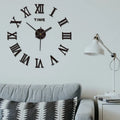 Wall Clock 3D Acrylic Roman Numerals Self Adhesive Metal Hands
