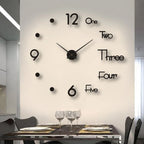 Wall Clock 3D Design Silent Movement Adjustable Size