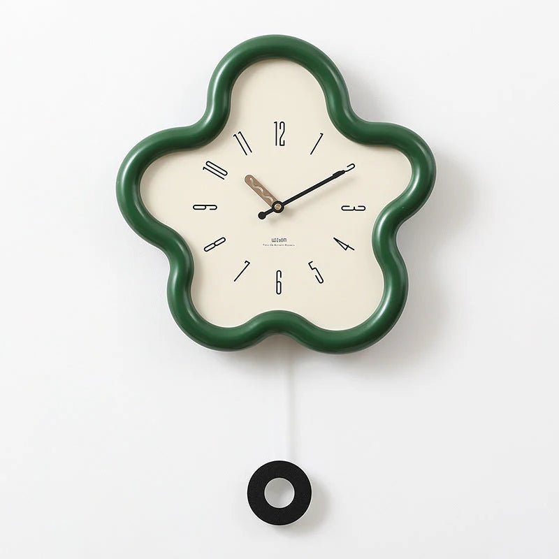 Wall Clock 3D Floral Design Silent Sweep