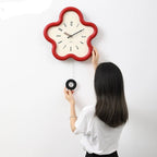 Wall Clock 3D Floral Design Silent Sweep