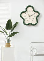 Wall Clock 3D Floral Design Silent Sweep