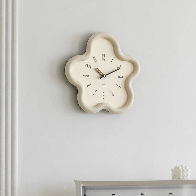 Wall Clock 3D Floral Design Silent Sweep