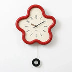 Wall Clock 3D Floral Silent Pendulum
