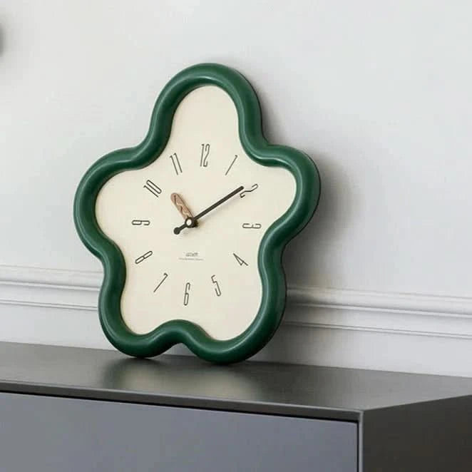 Wall Clock 3D Floral Silent Pendulum