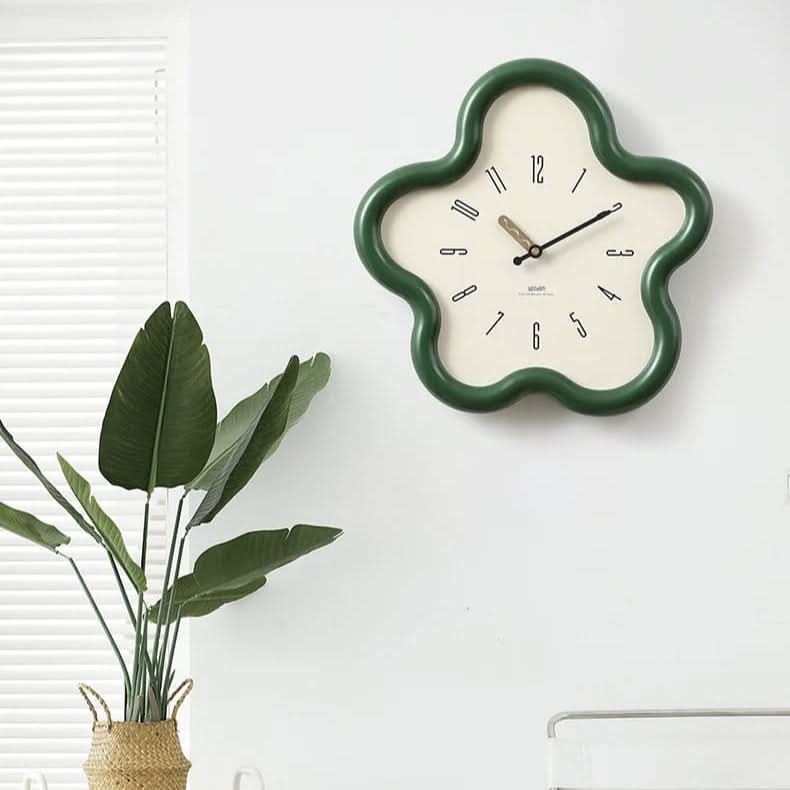 Wall Clock 3D Floral Silent Pendulum