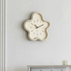 Wall Clock 3D Floral Silent Pendulum