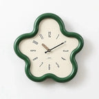 Wall Clock 3D Floral Silent Pendulum