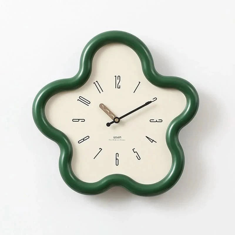 Wall Clock 3D Floral Silent Pendulum