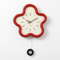 Wall Clock 3D Floral Silent Sweep Pendulum 39 cm