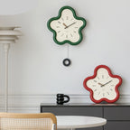 Wall Clock 3D Floral Silent Sweep Pendulum 39 cm