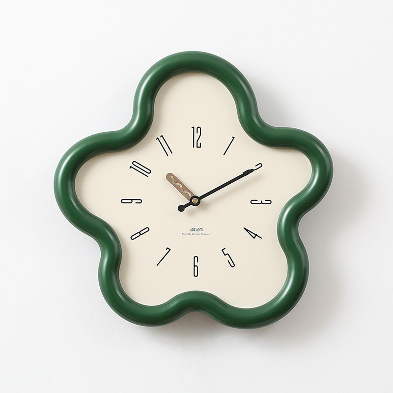 Wall Clock 3D Floral Silent Sweep Pendulum 39 cm