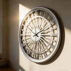Wall Clock 3D Iron Frame Silent Non-Ticking