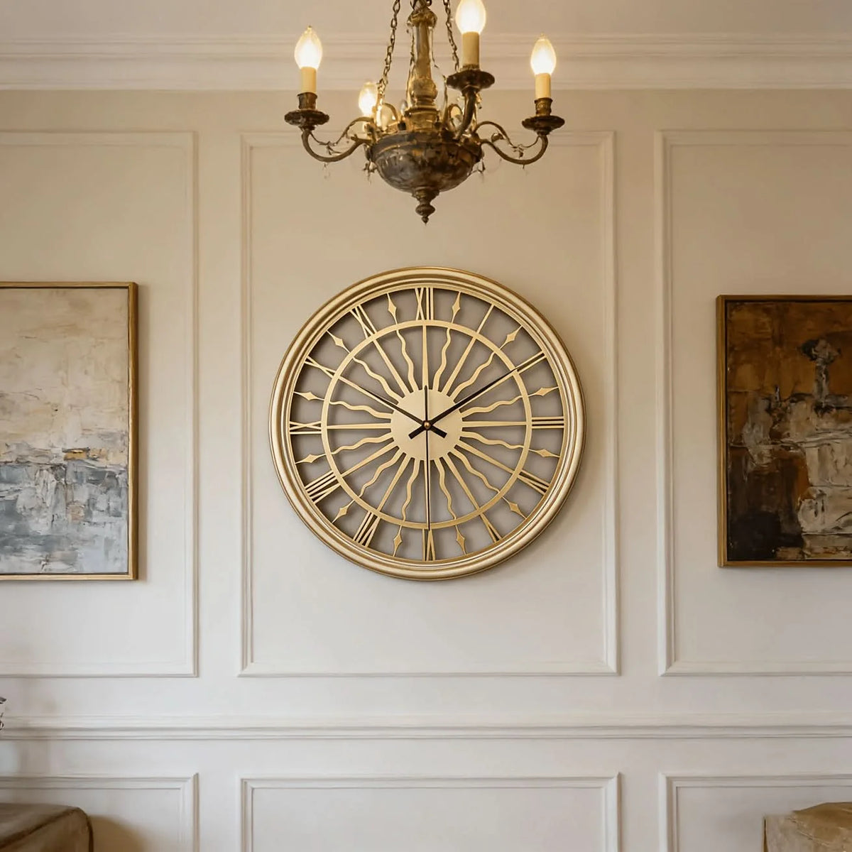 Wall Clock 3D Iron Frame Silent Non-Ticking