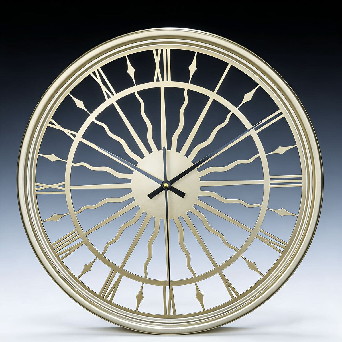 Wall Clock 3D Iron Frame Silent Non-Ticking