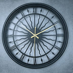 Wall Clock 3D Iron Frame Silent Non-Ticking